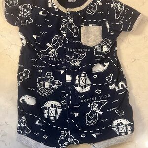 3 for $10 - Carter's Navy and White Pirate Romper